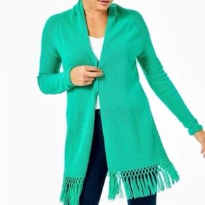 NWOT Lilly Pulitzer Tatum Fringed Everglades Cardigan XXL